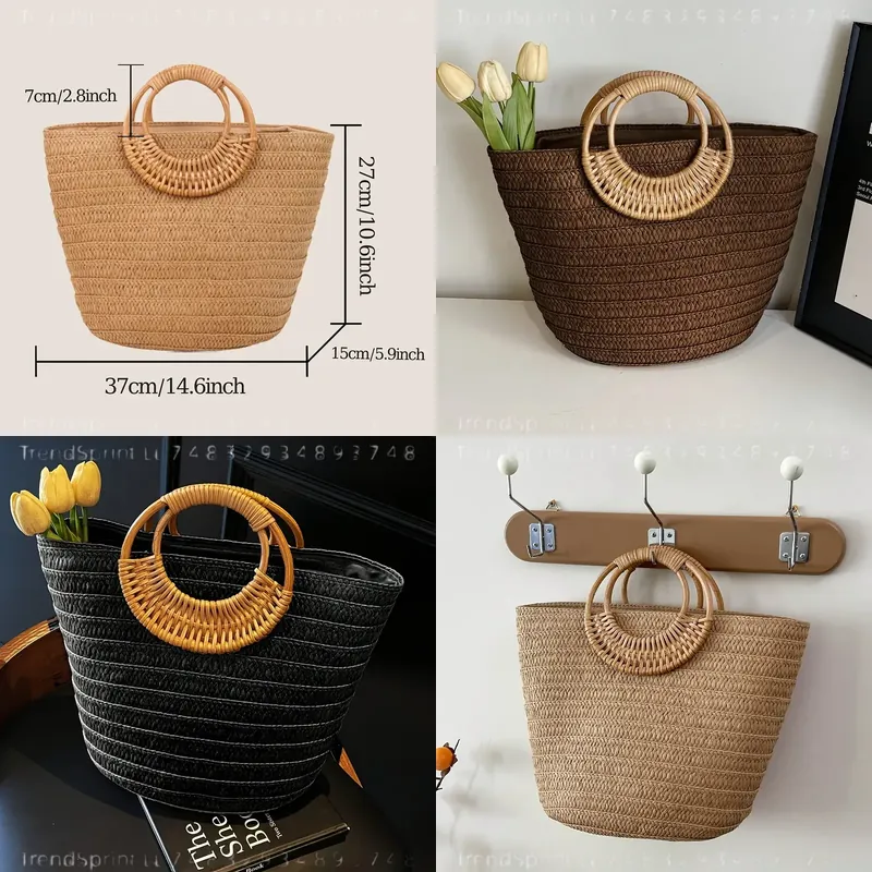 Women'S Bags Handbags - Women Summer Woven Paper Tote Bag
