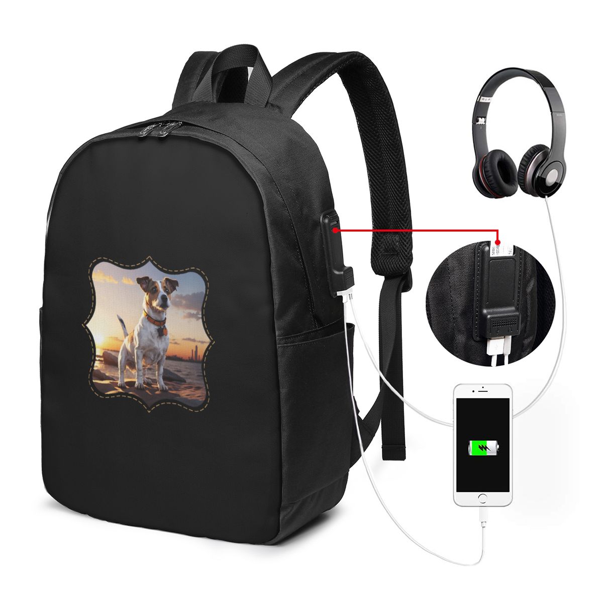 Women Bags For Women - Jack Russell Dog At Sunset Backpack