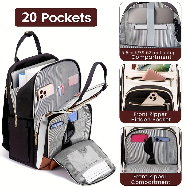 Women'S Bags - Women Two Tone Laptop Backpack, Water
