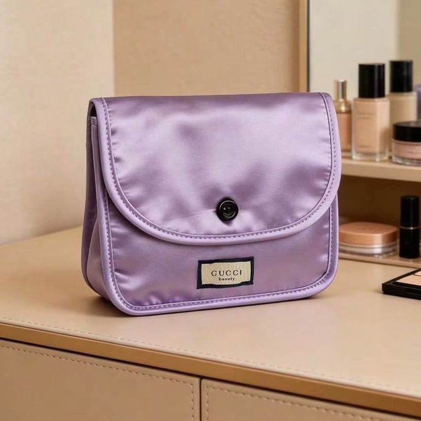 Women Bags Gucci - Gucci Satin Storage Women Bag Purple