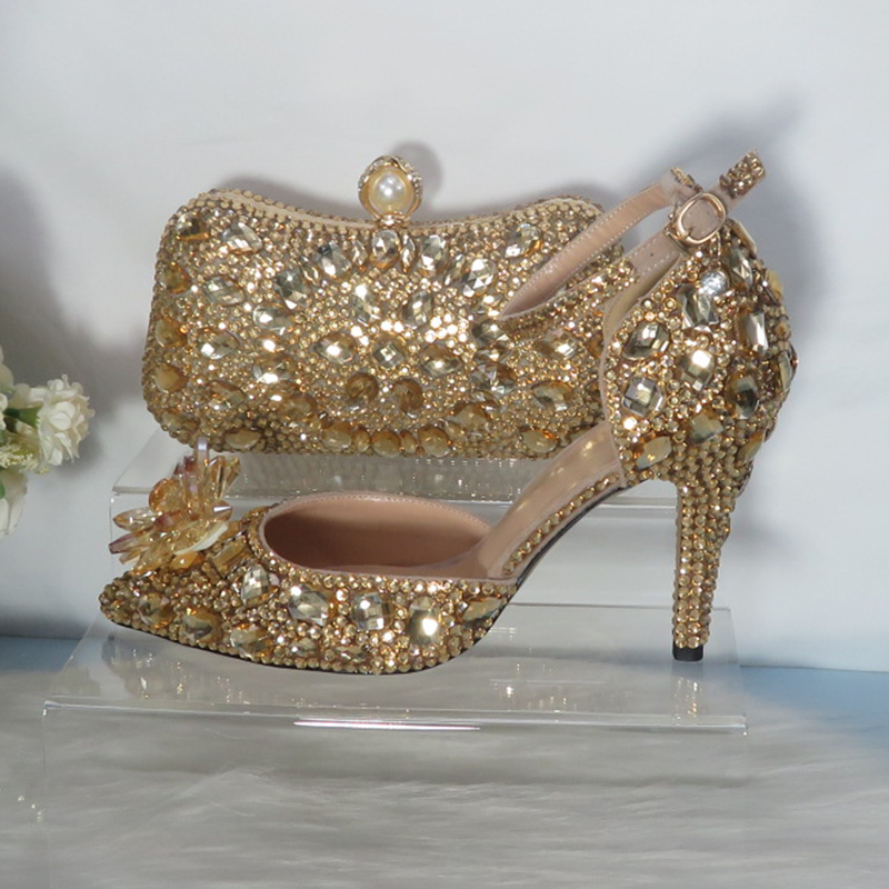 2021New  Golden crystal Bridal - Women Bags Golden recension och pris