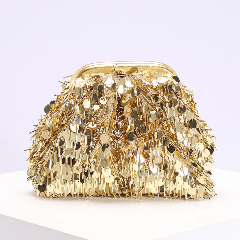 New Trendy Women's Golden Sequ - Women Bags Golden recension och pris