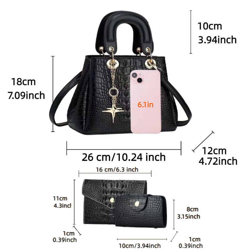3-piece women's bag set, compa - Women'S Bags Handbags recension och pris