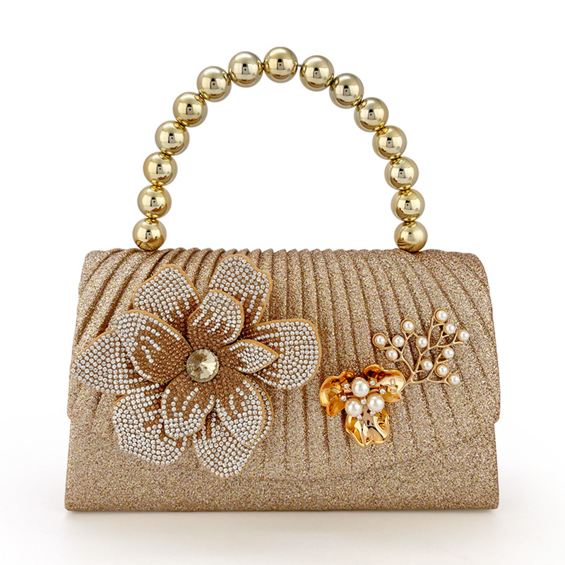Golden Sparkling Diamond Flowe - Women Bags Golden recension och pris