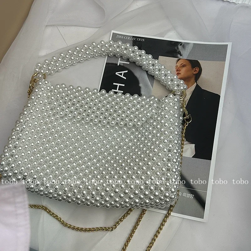 Ins Superlatives Pearl Bead Wa - Women Bags Golden recension och pris