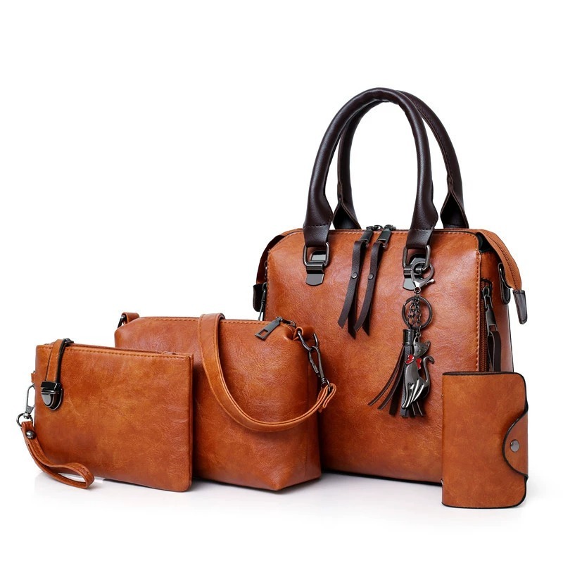 4Pcs Solid Color Bag Set With  - Women'S Bags Handbags recension och pris