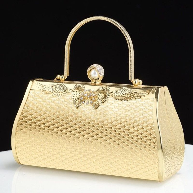 Golden Yellow Diamond-encruste - Women Bags Golden recension och pris